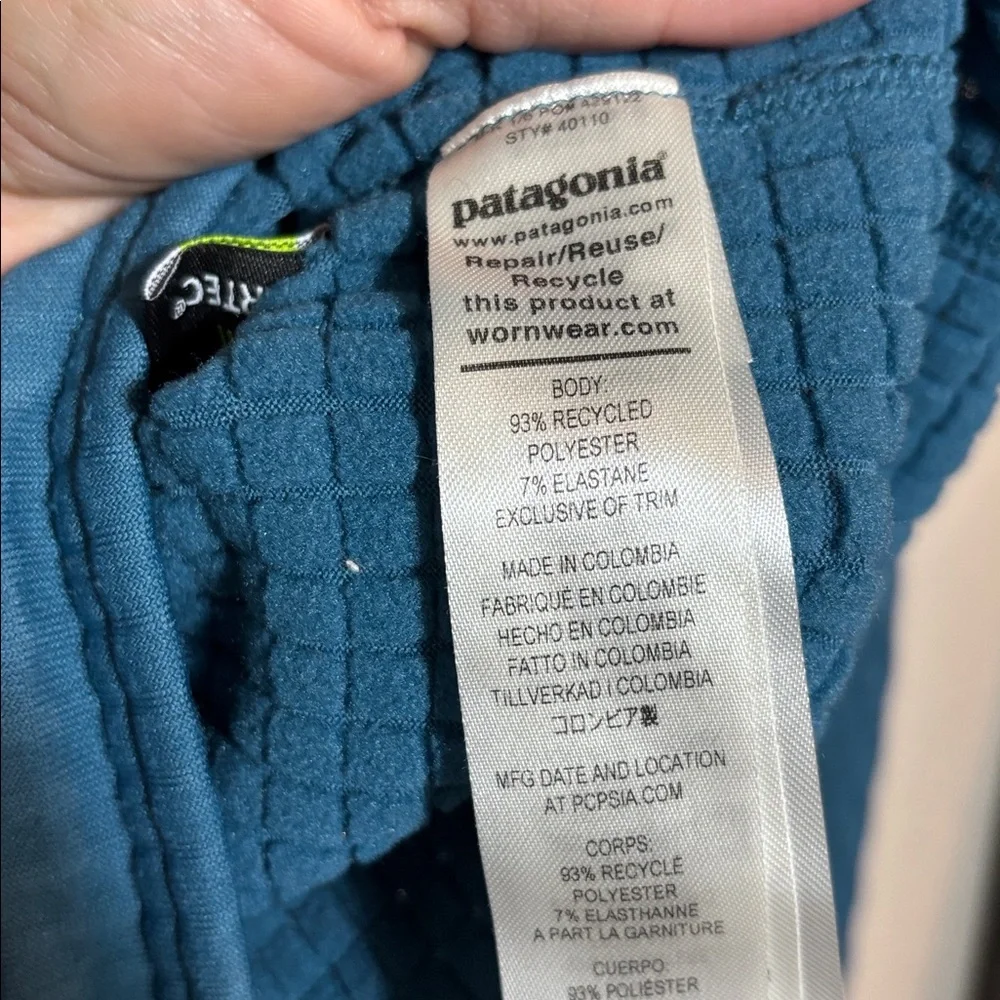 Patagonia Turquoise R1 Pullover Fleece Half Zip Size Small | gorpcore | outdoor - Picture 4 of 7